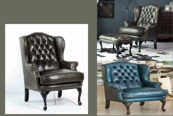 ROMSEY WING CHAIR & OTTOMAN - Classic Chesterfield