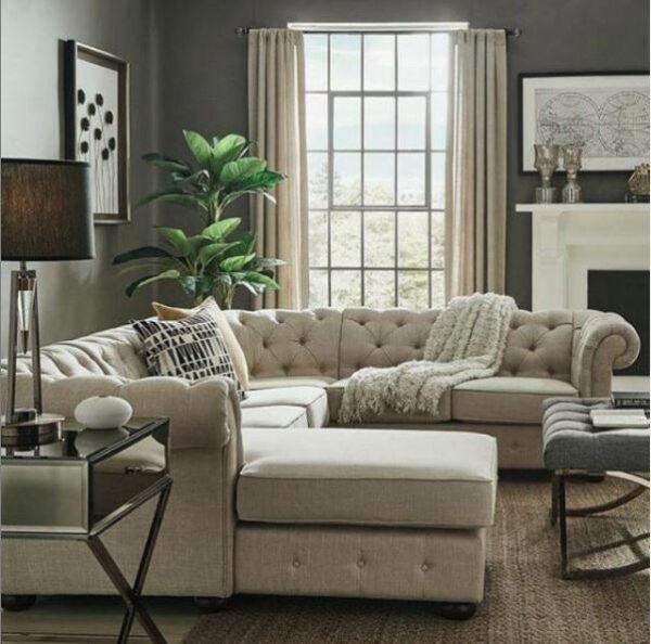 PREMIER L SHAPE + CHAISE - Classic Chesterfield