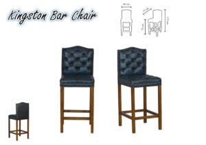 Kingston bar chair-Blue