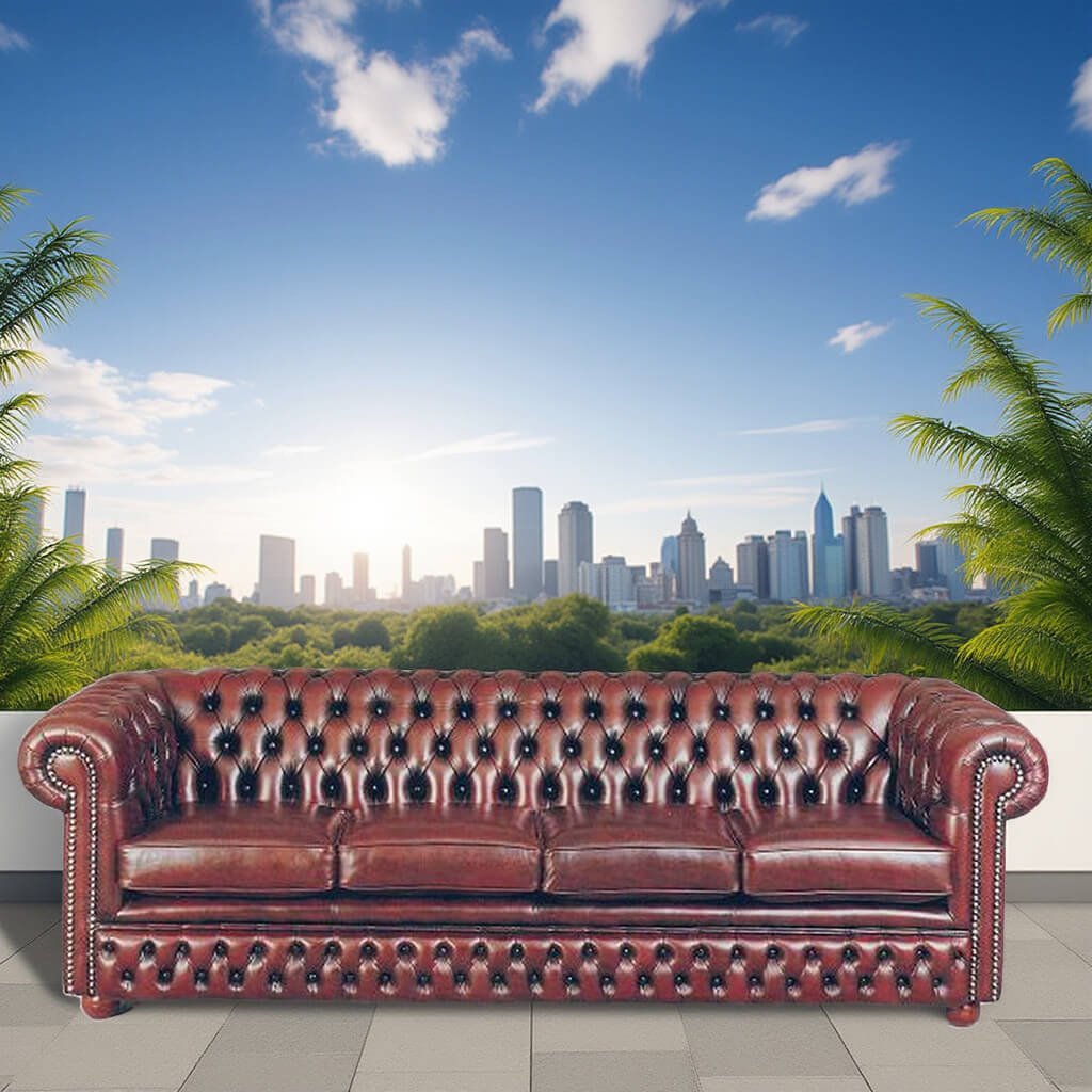 brown leather chesterfield