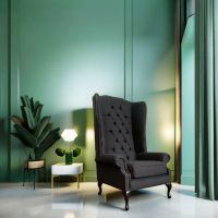 Soho High Back Wing Chair-Velvet