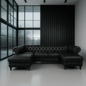 black double chaise
